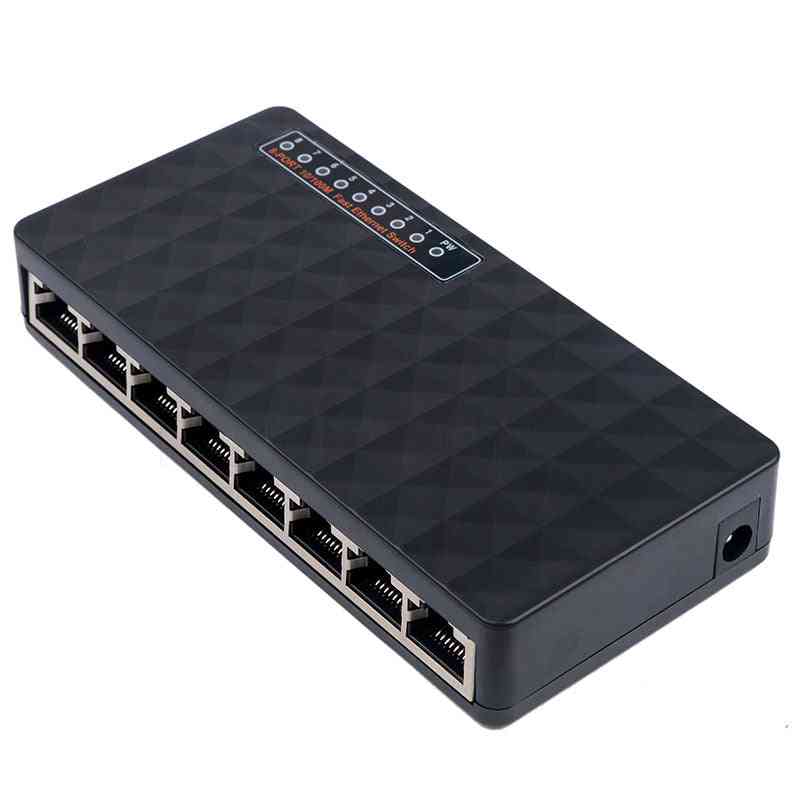 8-ports 10/100mbps Ethernet Network Switch Lan Hub Mdi Full/half Duplex Exchange Ac Prower Adapter