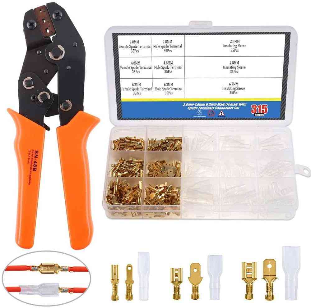 Electrical Automative Wire Connector Kit Including Crimping Pliers