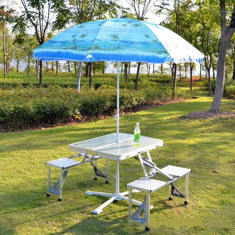 Outdoor picknick draagbare opvouwbare tafel / bureaustoelen van aluminiumlegering