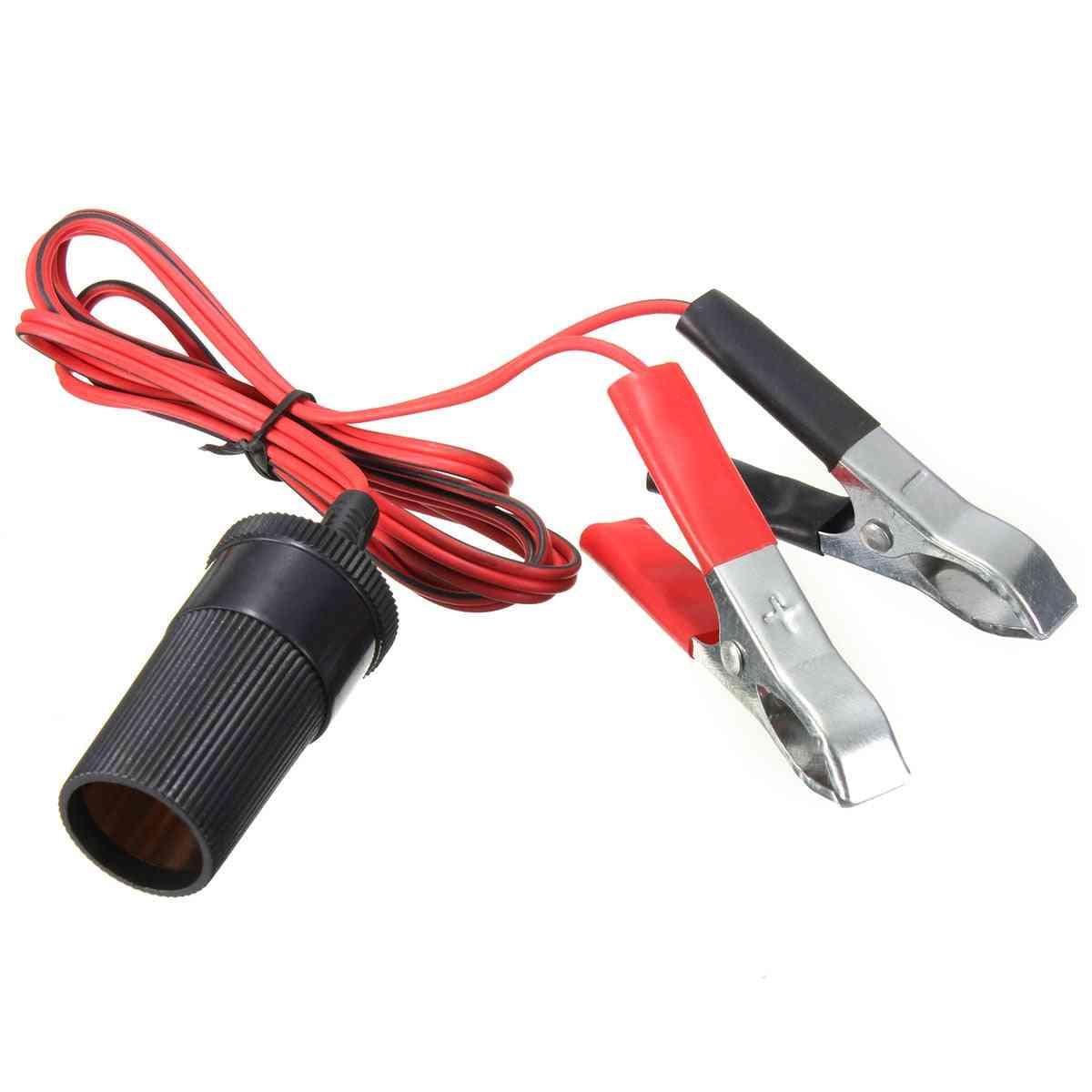 12v Car Automobile Socket Cigarette Lighter Battery Clip-on Power Adapter