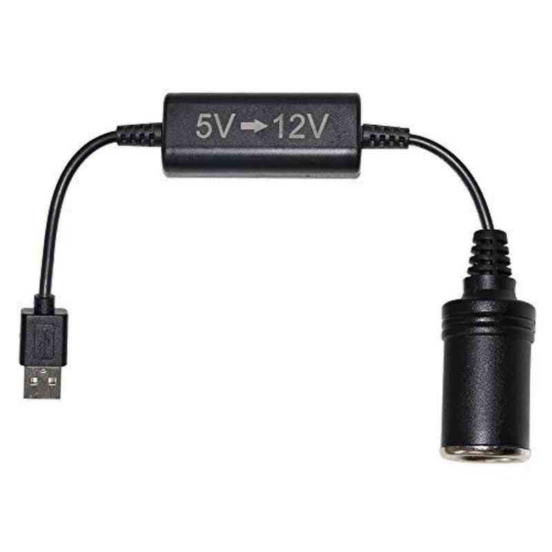 Boost Converter Adapter Wired 5v Usb Port To 12v Car Cigarette Lighter Socket Power Cord Transformer Cable