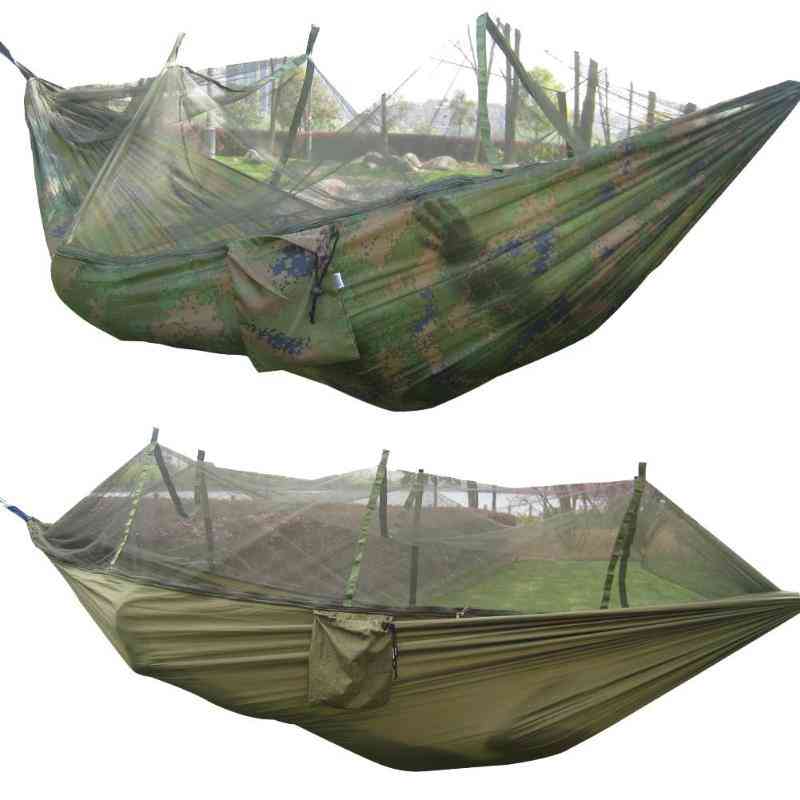 Plasă de țânțari portabilă, grădină în aer liber, leagăn, țeavă de parașută, pat suspendat