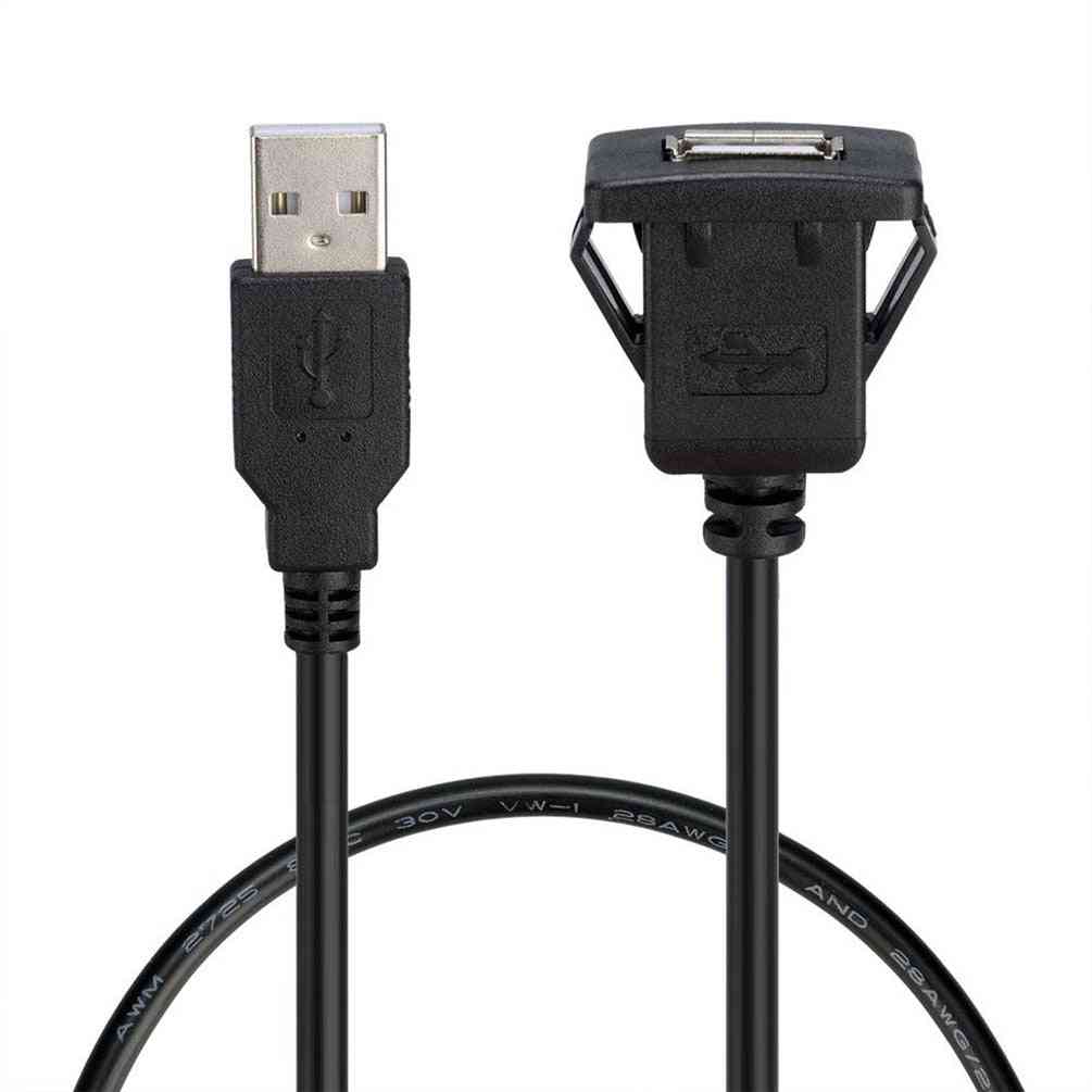 Kabel s dvojitým / jednoduchým prodlužovacím portem USB, zapuštěný kabel na panel palubní desky