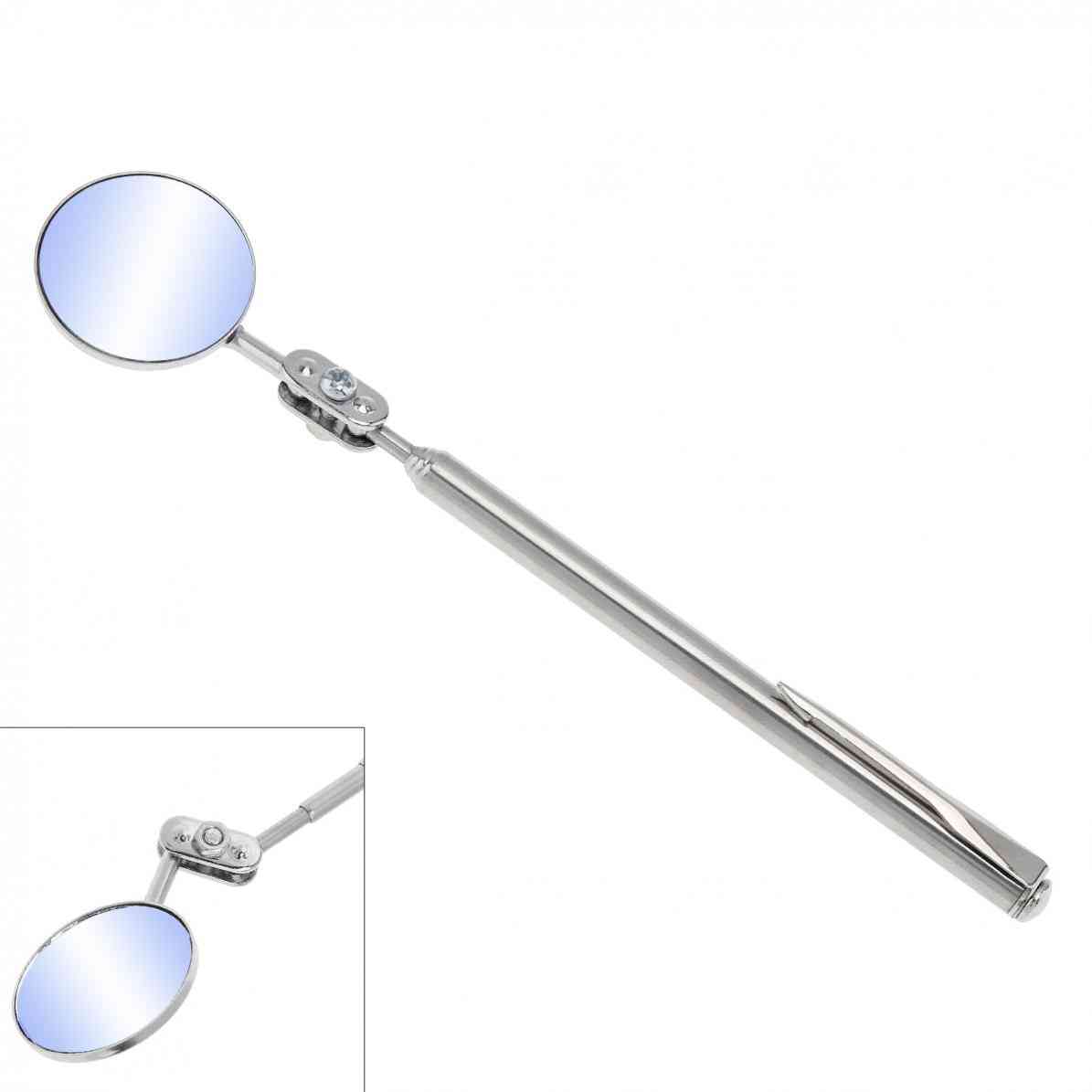 Round Mirror Telescoping Inspection Extending Swivel View Car Hand Tool