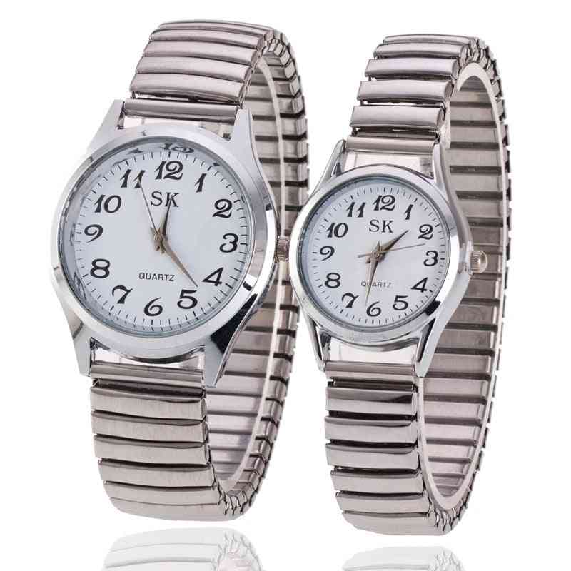 Flexible Stretch Band Quartz Watches, Dress Simple Casual Clock