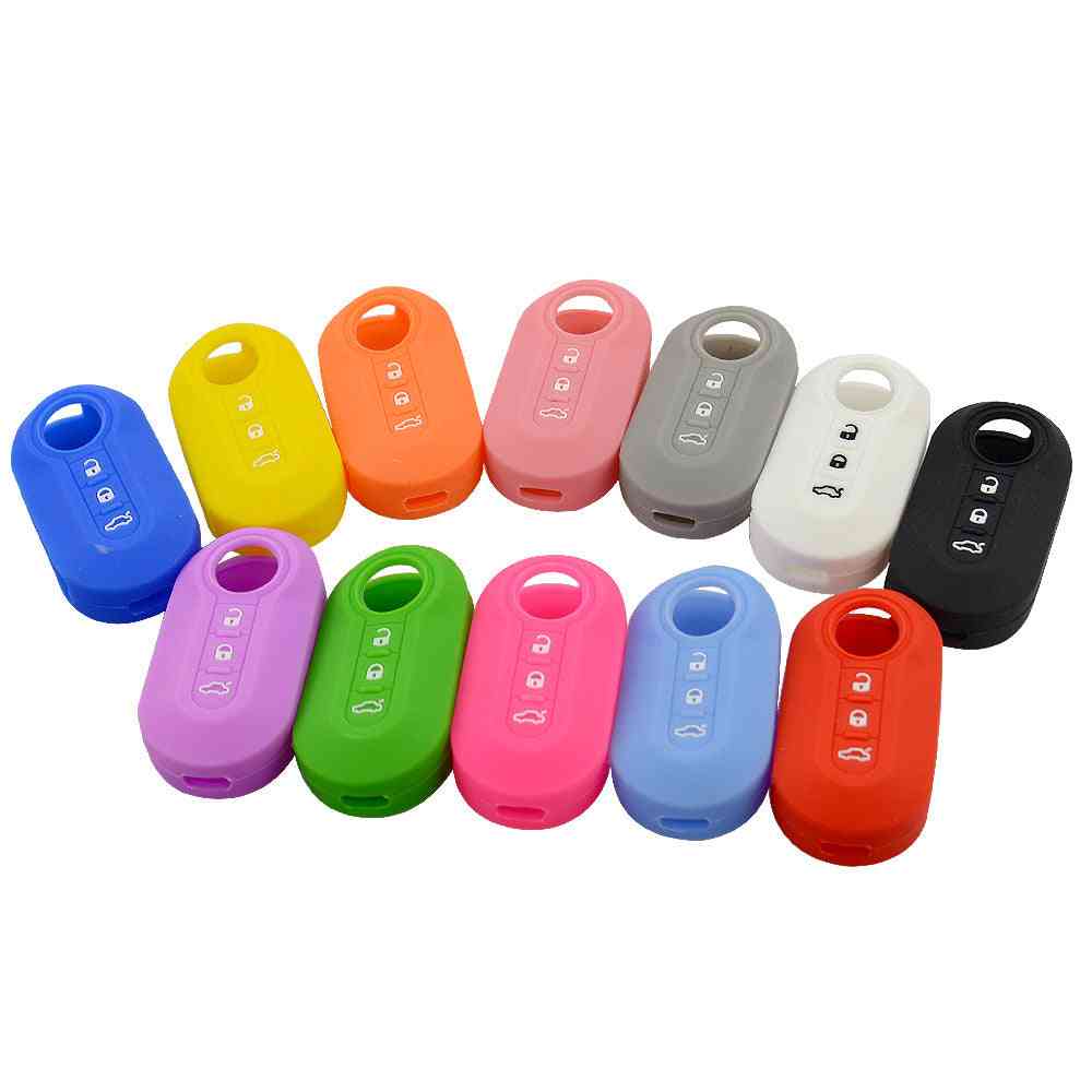 Buttons Silicone Car Key Case Cover, Folding Remote Shell Fob Protecor