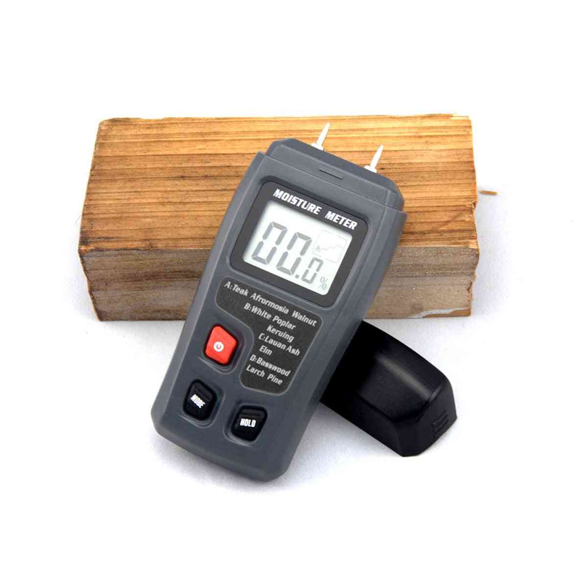 Two Pins Digital Wood Moisture Meter -hygrometer Timber Damp Detector Large Lcd Display