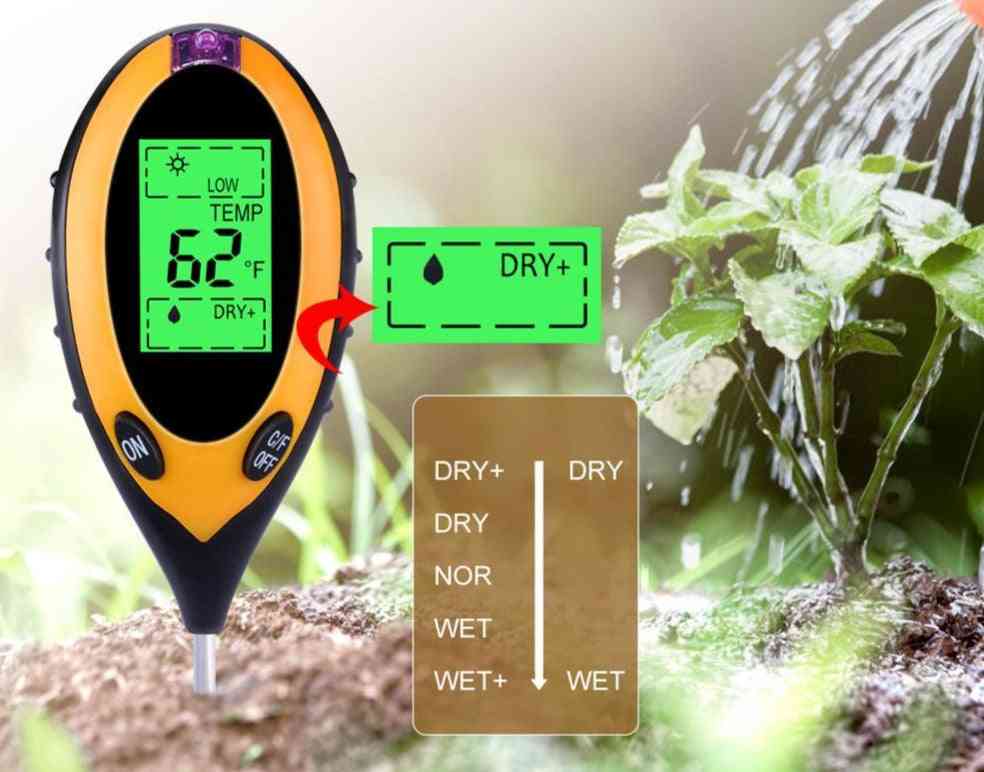 Digital Ph Meter Soil Moisture-monitor Temperature Sunlight Tester