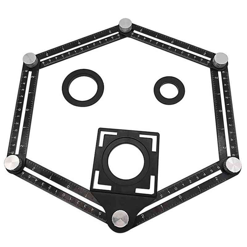 Outil d'angle de modèle d'instrument de mesure de règle à six faces en alliage d'aluminium