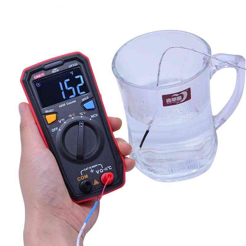 Multimetro digitale tascabile, temperatura resistenza di tensione