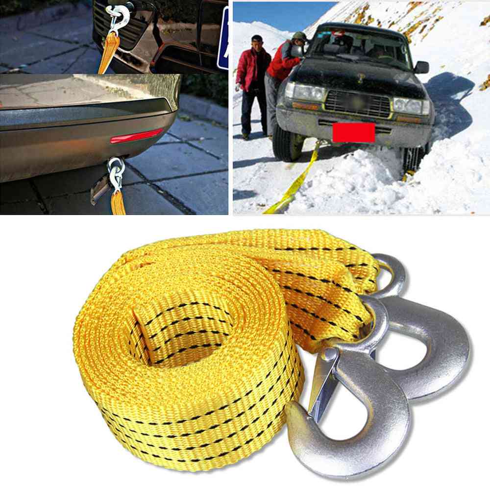 Heavy Duty Car Tow Cable Towing Pull Rope Strap Hooks (4 M)