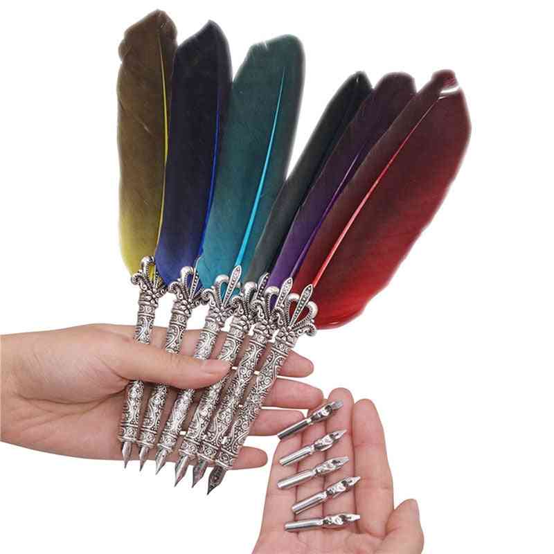 English Calligraphy Feather Dip Pen Writing Stationery Set