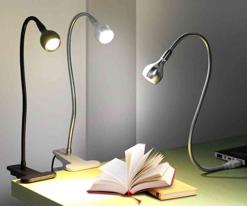 Led Desk Lamp With Clip, Flexible Reading Book Usb Power Supply Night Lights