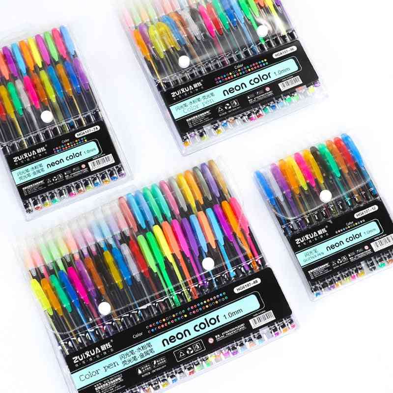 Glitter Highlighter Gel Pen For Writing/ Drawing/ Doodling Art Markers