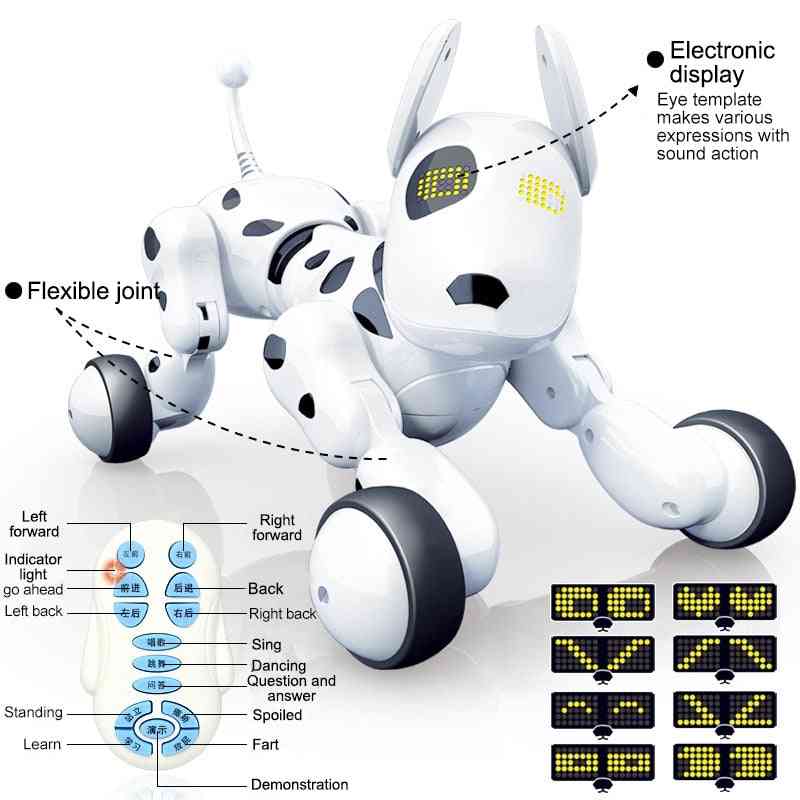 Fjernkontroll robot hund elektronisk kjæledyr intelligent leketøy smart trådløs rc kjæledyr snakker barnegave (hvit)