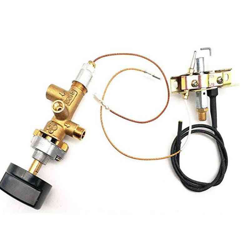 Propane Fire Pit Main Control Brass, Safety Valve, Fireplaces Replacement Pilot Assembly Kit