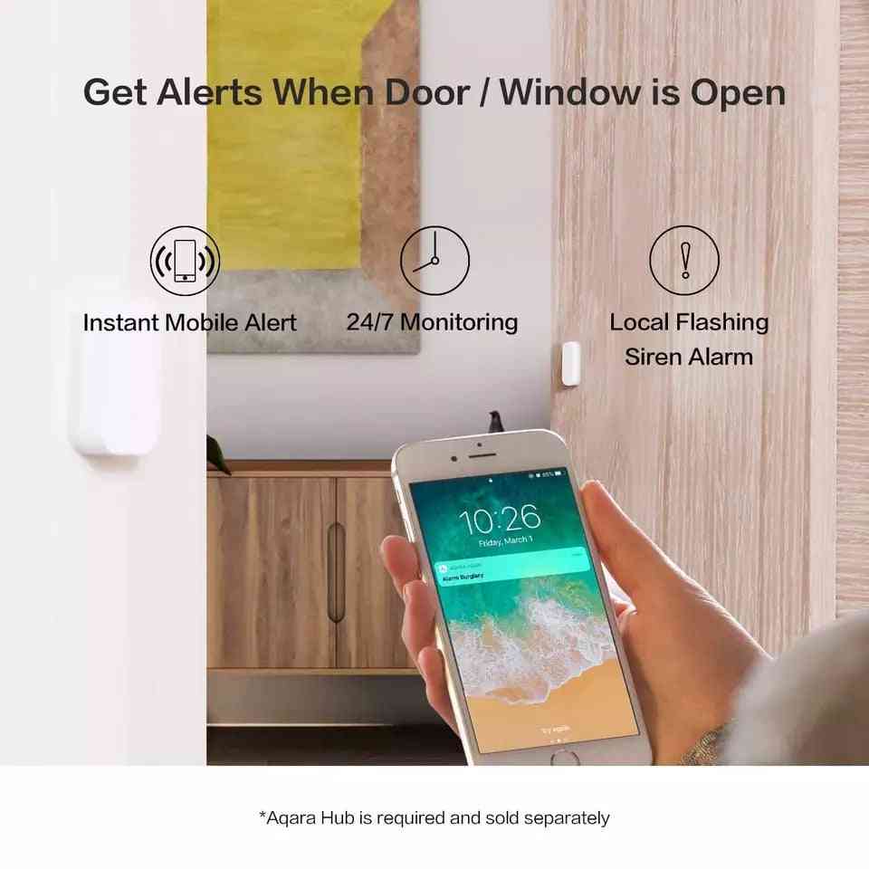 Smart Door/ Window Sensor, Wireless Connection With Homekit Remote Control