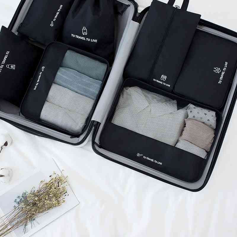 Travel Bag Set, Women & Men Luggage Organizer For Clothes Shoe