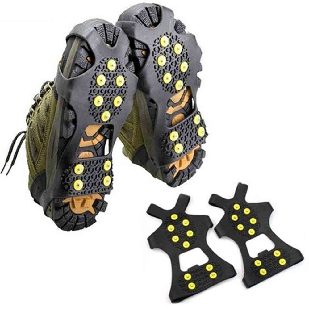 10 Bolzen Anti-Rutsch-Eisgreifer Spike Winterklettern Anti-Rutsch-Schuhe bedeckt Steigeisen