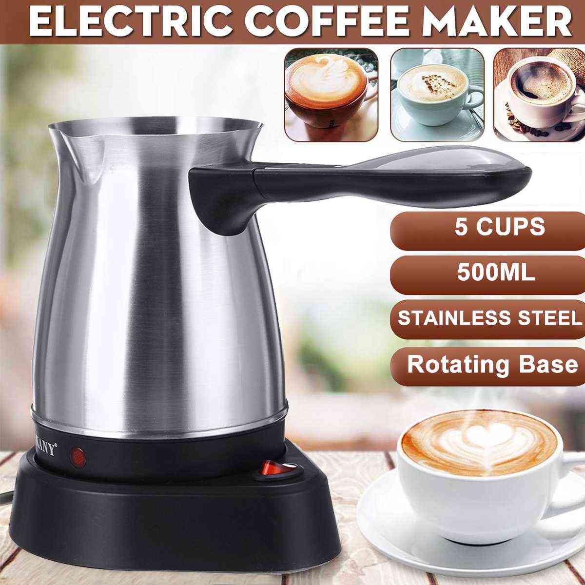 Bärbar grekisk elektrisk kaffemaskin i stål
