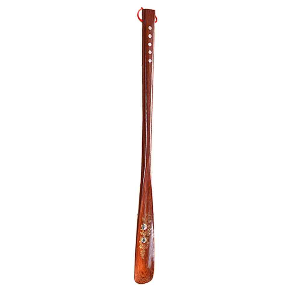 Portable Hanging Loop Lifter, Wooden Flexible Stick, Long Handle Shoe Horn