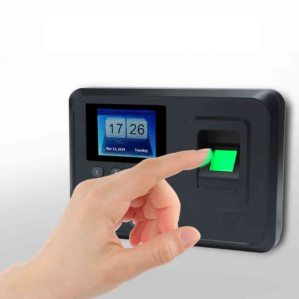 Biometrinen sormenjälkien ajankäyttöjärjestelmän kellotallennin