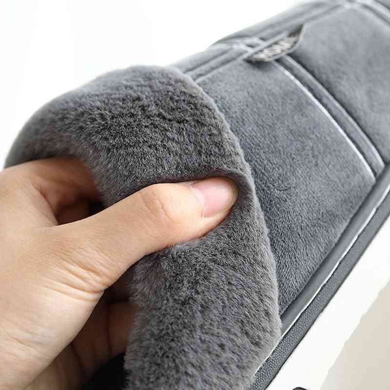 Men's Slippers Sewing Suede Winter Indoor Shoes
