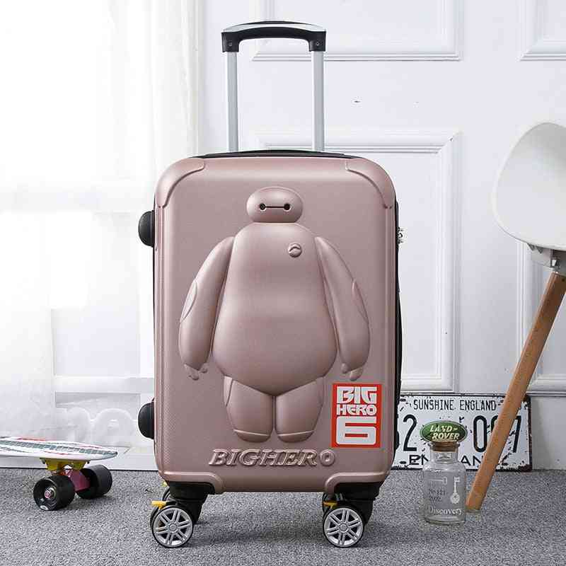Baymax enfants bagages 20/24 pouces dessin animé trolley case 3d kid boarding box voyage bagages valise roulante