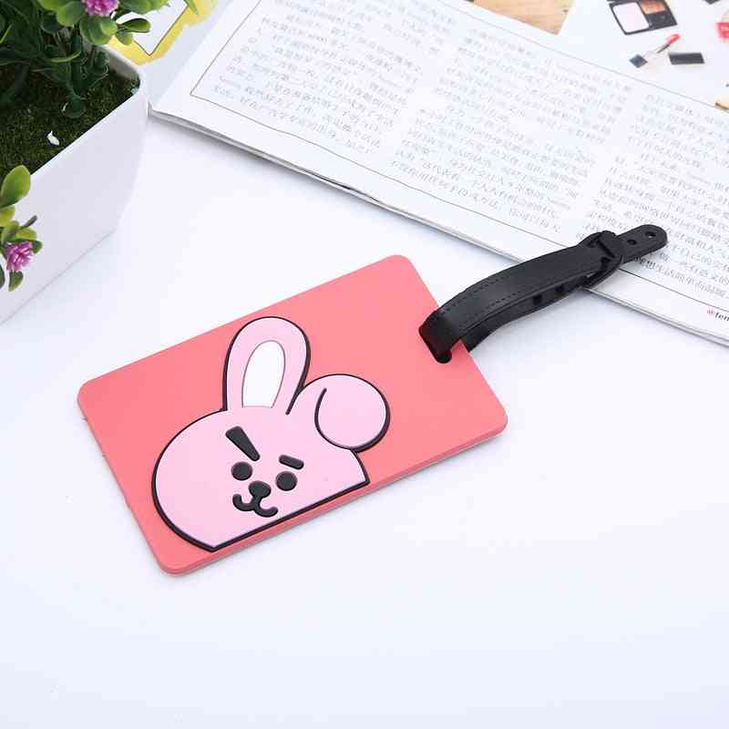 Cute Cartoon Printed, Pvc Silicone Luggage Tags For Travel