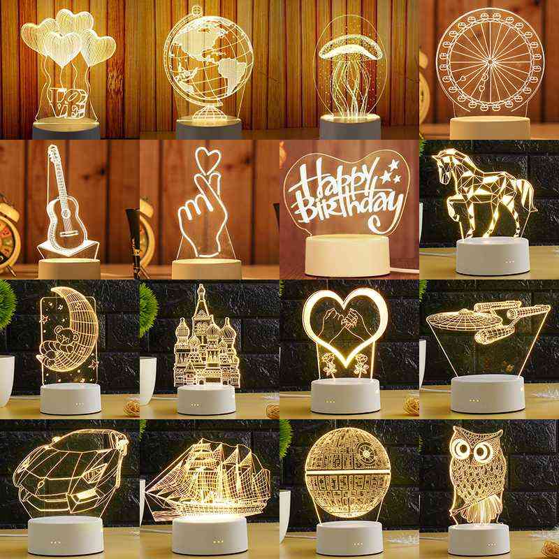 3d Plate Led Lamp And Night Lights