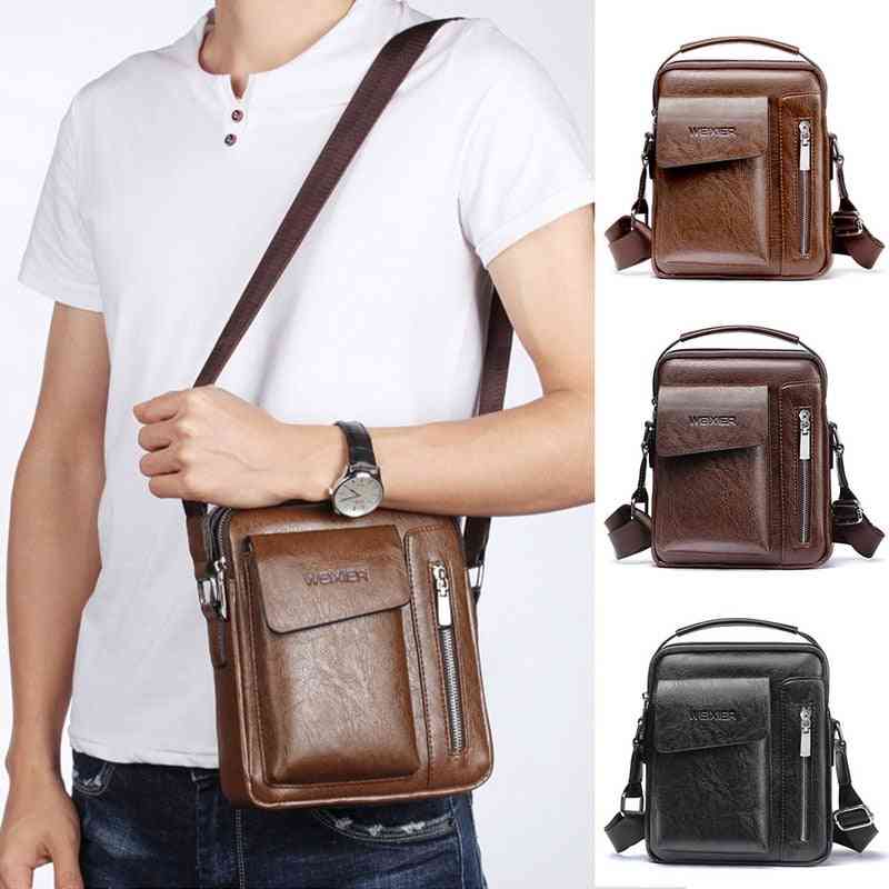 Man Vintage Leather Messenger Bag