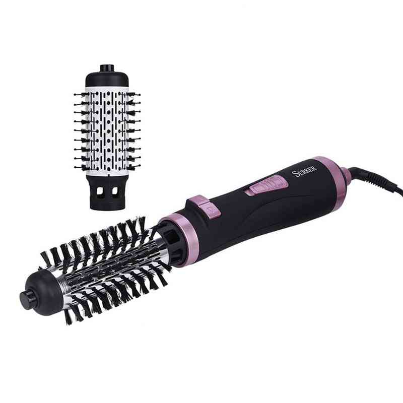 2 In 1 Rotating Brush, Hot Air Styler Comb With Nozzles
