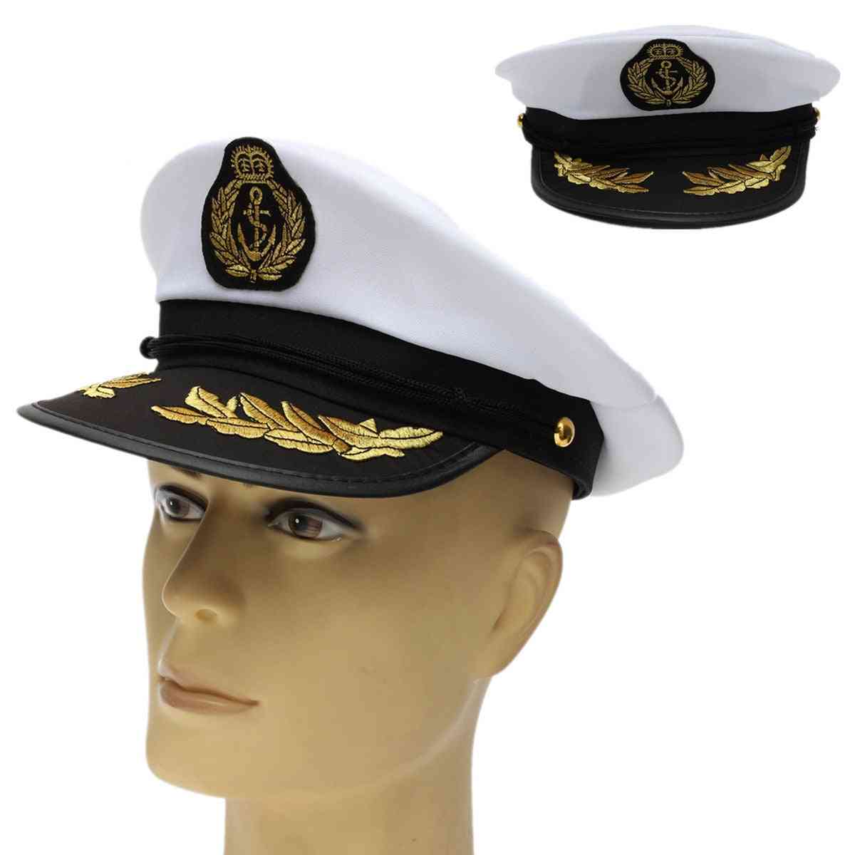 Captain Skipper Sailor Boat Hat, Costume Navy Ship Party Fancy Cap