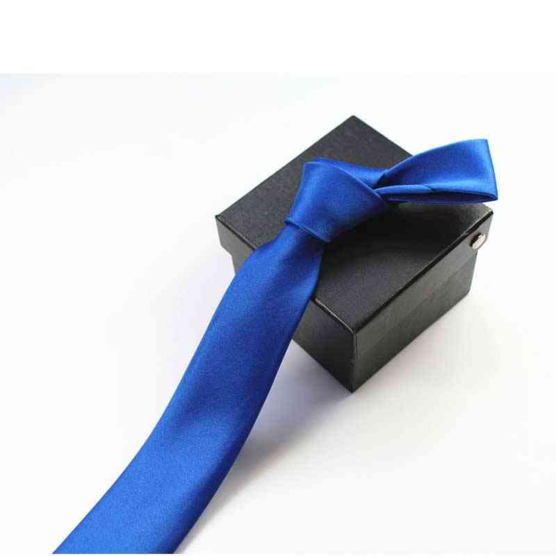 Cravată subțire din poliester de culoare solidă îngustă cravată petreceri legale formale