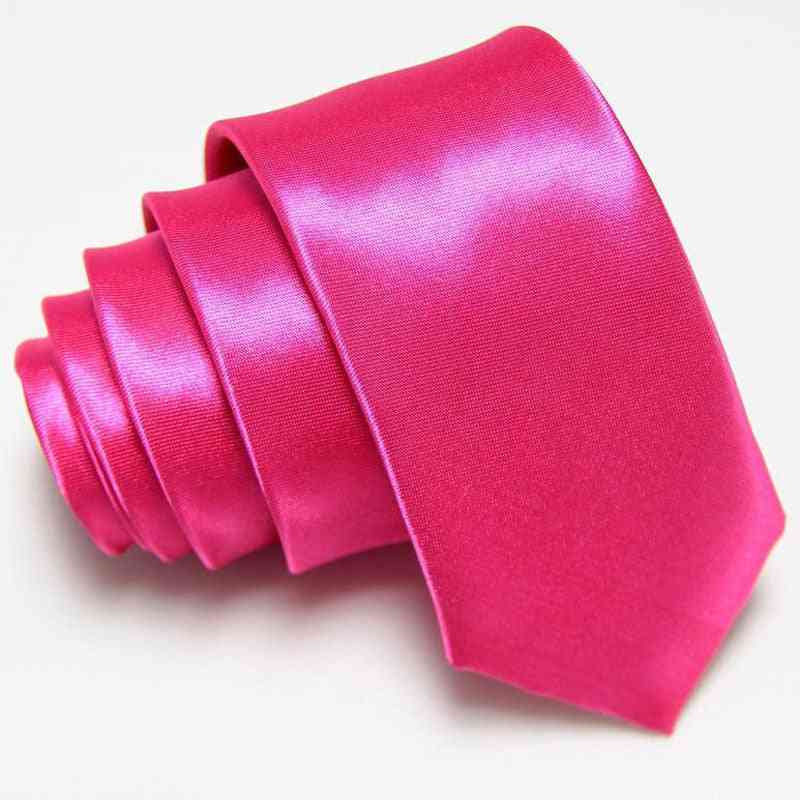 Cravată subțire din poliester de culoare solidă îngustă cravată petreceri legale formale