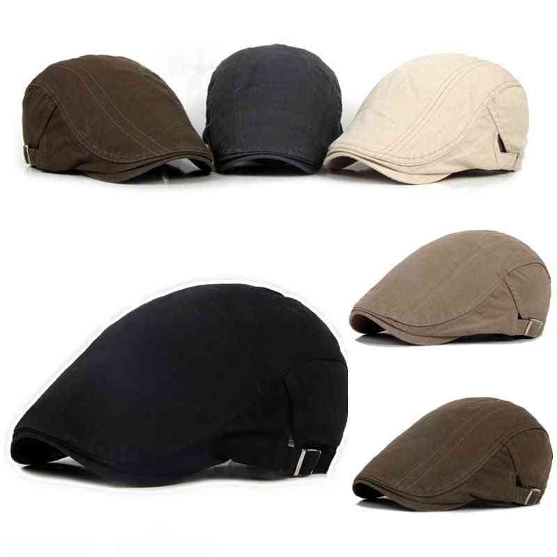 Gorra de boinas para hombres nuevos - sombrero de boinas de algodón de moda plana