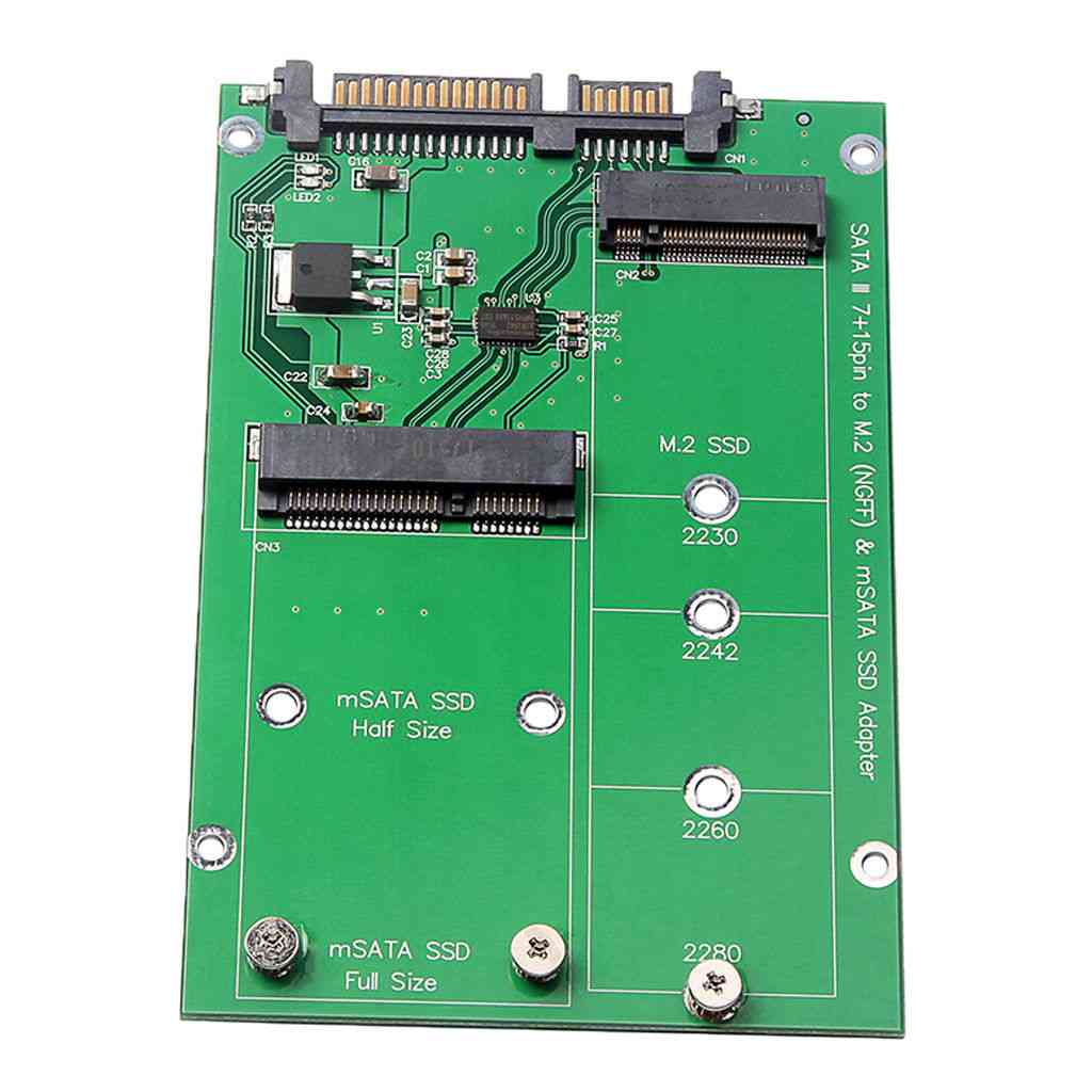 2,5-calowa karta konwertera SSD M.2 NGFF MSATA 2-w-1 o wielu rozmiarach