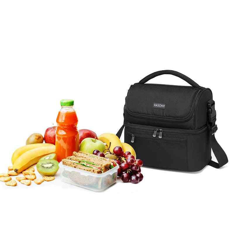 Insulated Lunch Box Leak-proof Cooler Bag In Dual Compartment Lunch Tote 14 Cans Wine Bag  Cooler Box