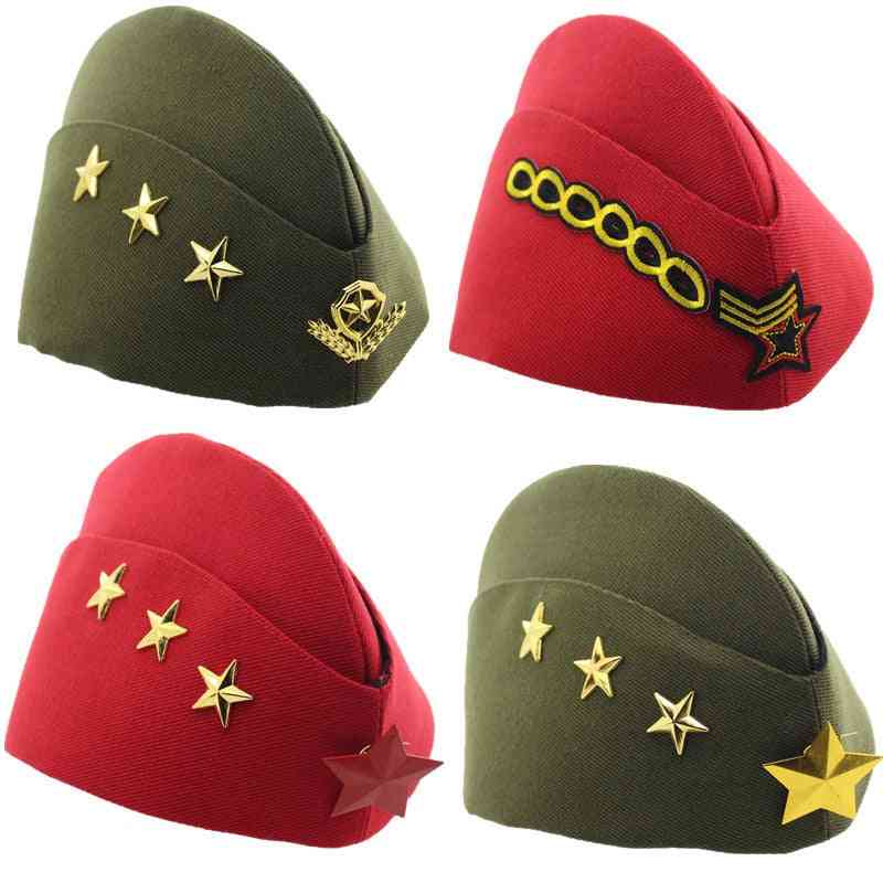 Sombrero de barco de lona para mujer / gorras del ejército, gorra de otoño e invierno