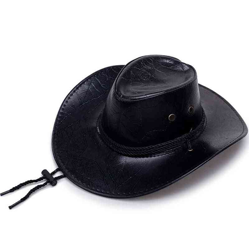 Unisex Casual Faux Leather Western Cowboy Hats