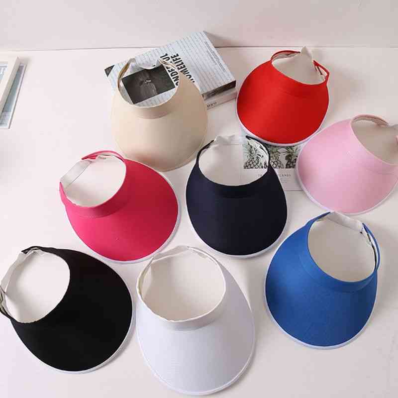 Solid Color Wide Brim Sports Outdoor Cycling Sun Visor Hat