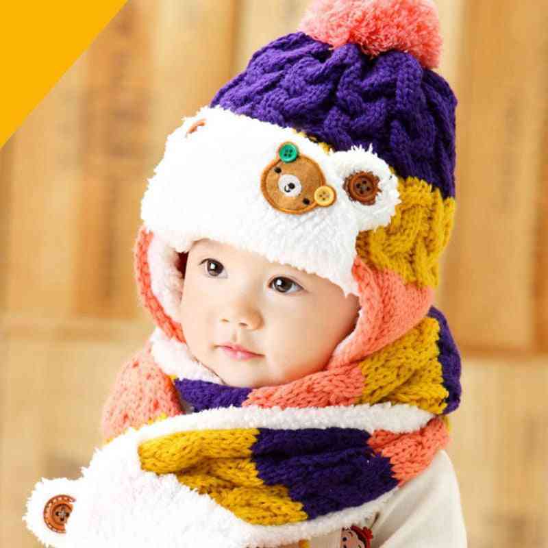 шапки мечки зимни кожи бебешки и момчешки шал и комплекти шапки
