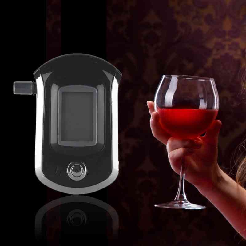 At6000, 5-mouthpieces- Digital Breath, Alcohol Tester Breathalyzer With Lcd Dispaly