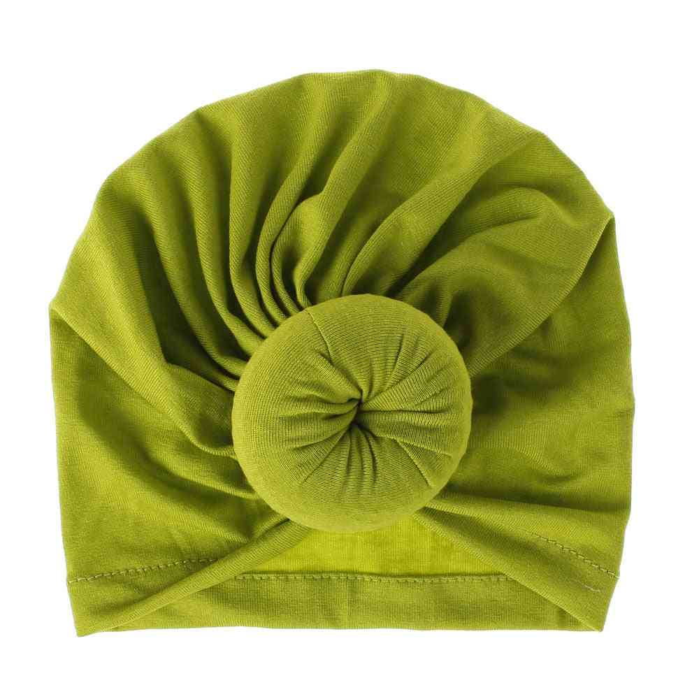Bawełniana czapka z turbanem w kształcie pączka urocza miękka czapka noworodka
