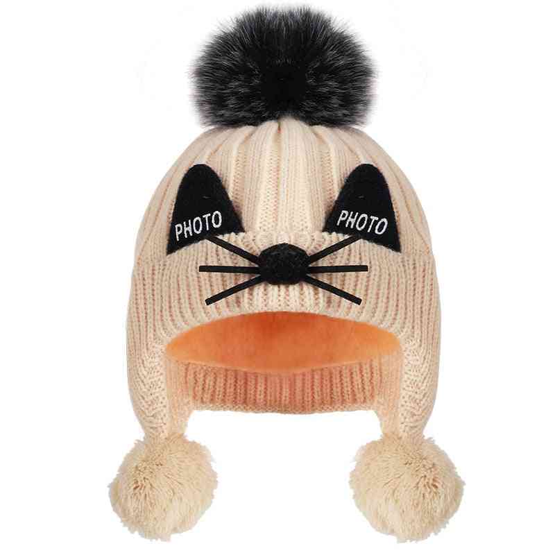 Winter's Earmuffs Warm Cute Cotton Knit Hat For And