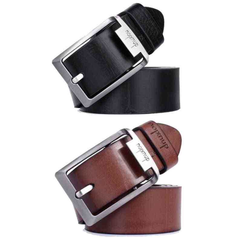 Pu Leather Mens Solid Real Genuine Buckle Belt