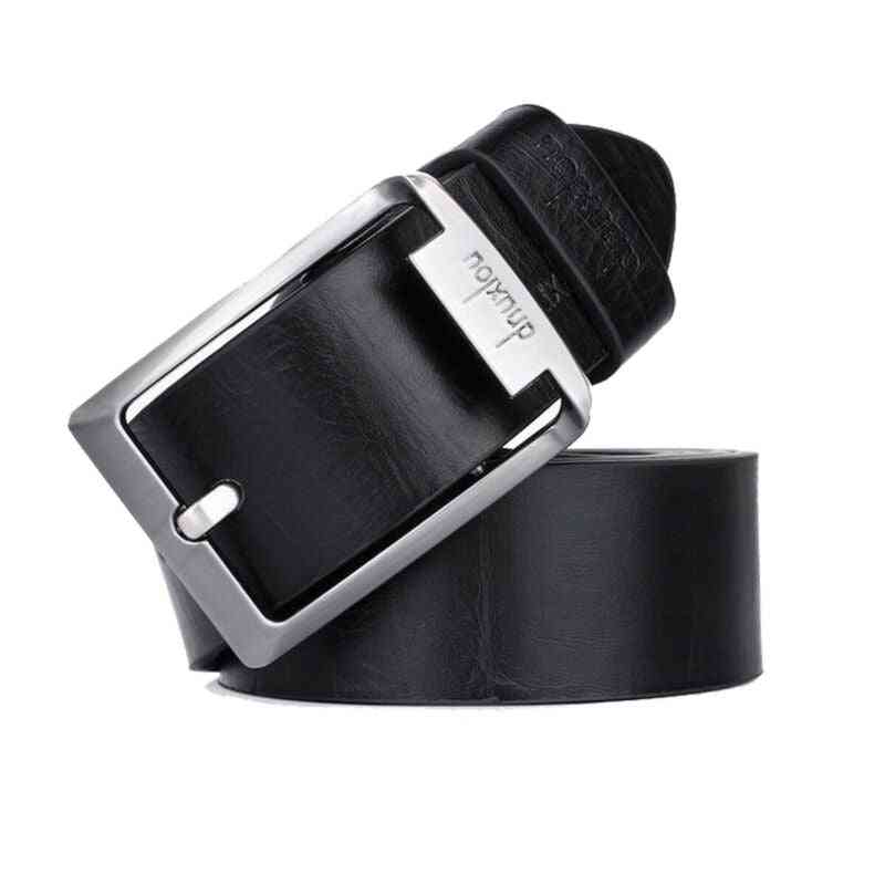 Pu Leather Mens Solid Real Genuine Buckle Belt
