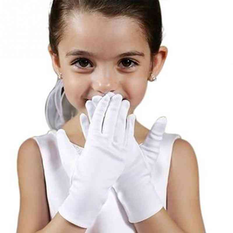 Kurze Satin-Tanzperformance - elastische Handschuhe für Mädchen