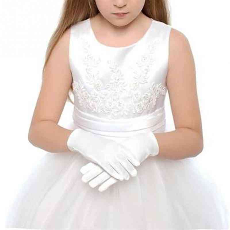 Kurze Satin-Tanzperformance - elastische Handschuhe für Mädchen