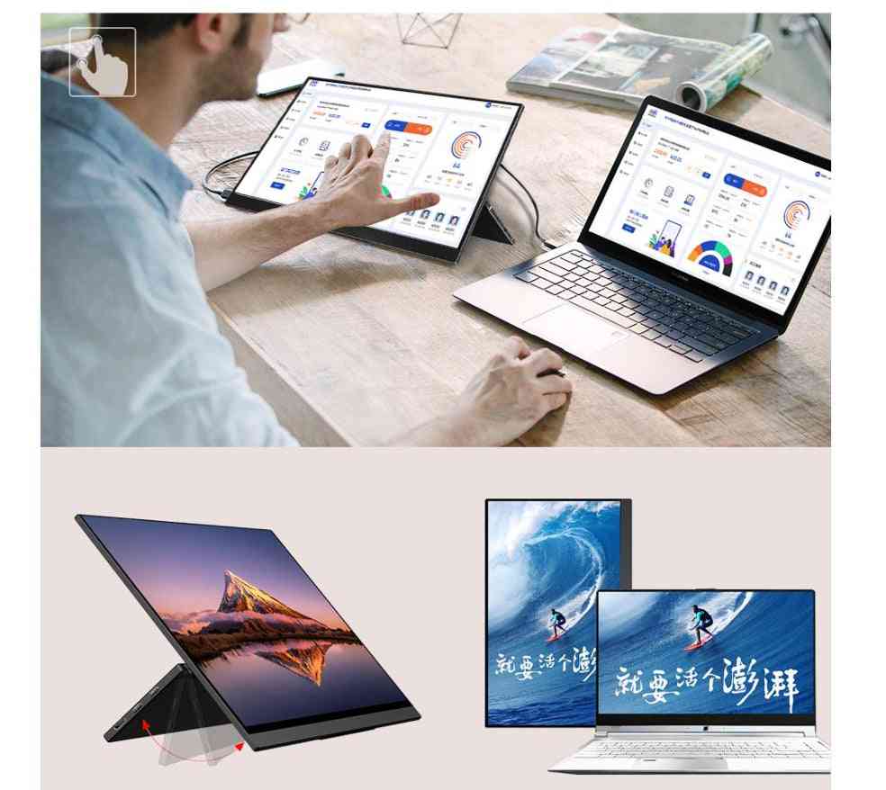 Portable Monitor, Touchscreen Gravity Sensor/automatic Rotate Slimmest 10-point Touch Display